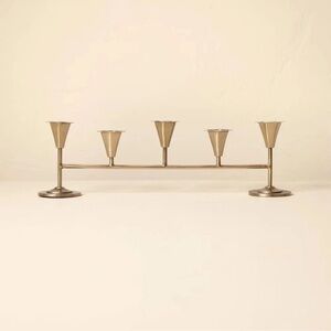 Hearth & Hand 20" Metal Tabletop Taper Candelabra Brass Finish for Candles